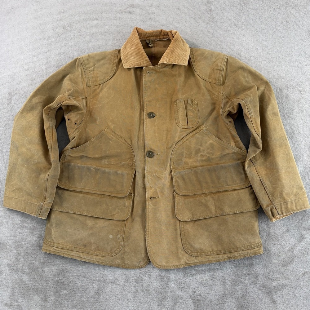Vintage 1940s Montgomery Ward Western Field Hunting Jacket Canvas Corduroy M/L